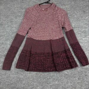 Style & Co Burgundy Ribbed Knit Sweater Tunic Size Medium